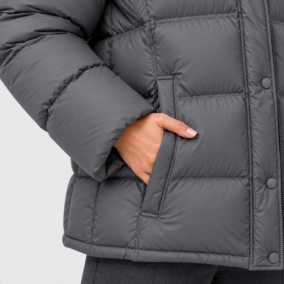 Monvaline | Women's Hooded Puffer Jacket High Neck Padded Winter