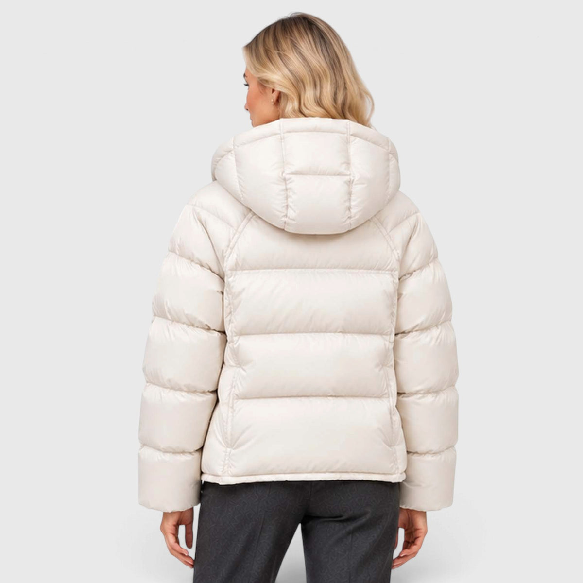 Monvaline | Women's Hooded Puffer Jacket High Neck Padded Winter
