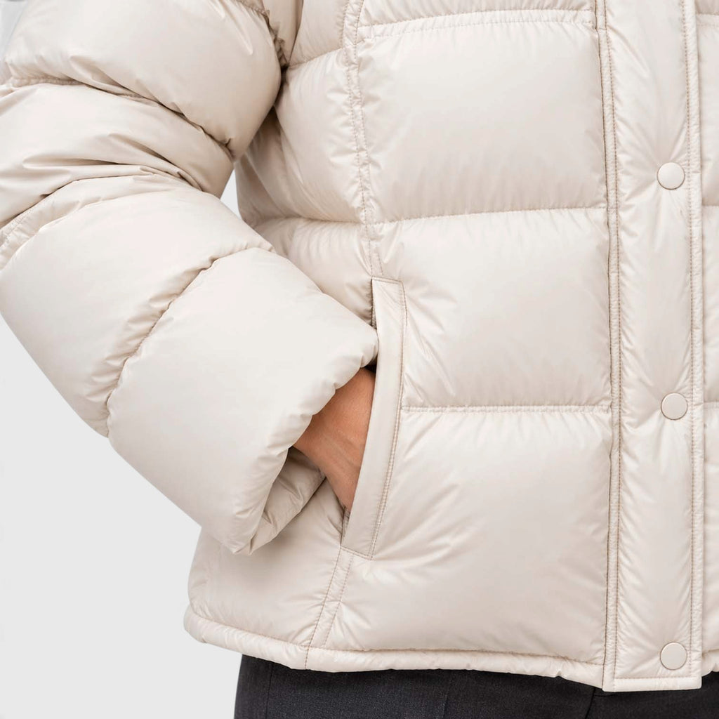 Monvaline | Women's Hooded Puffer Jacket High Neck Padded Winter