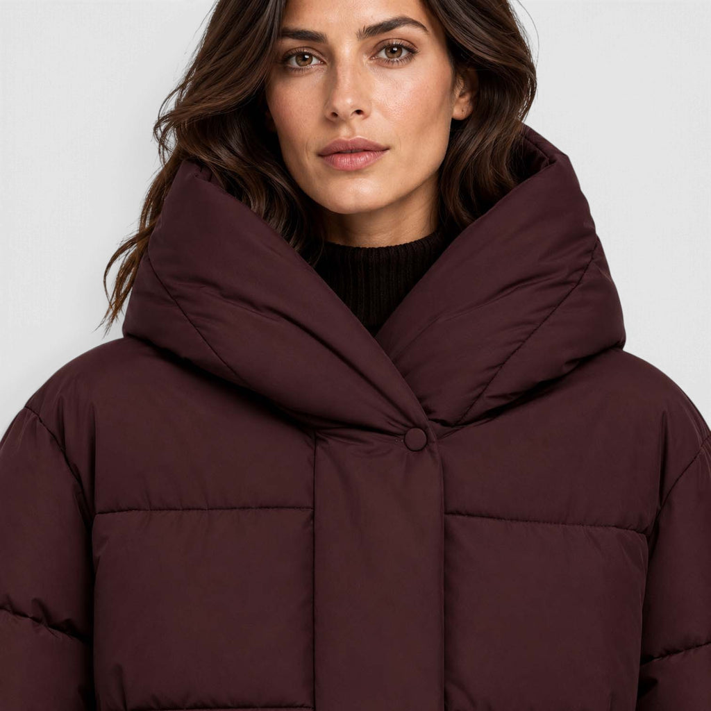 Monvaline | Women's Hooded Puffer Jacket Short Padded Winter Coat