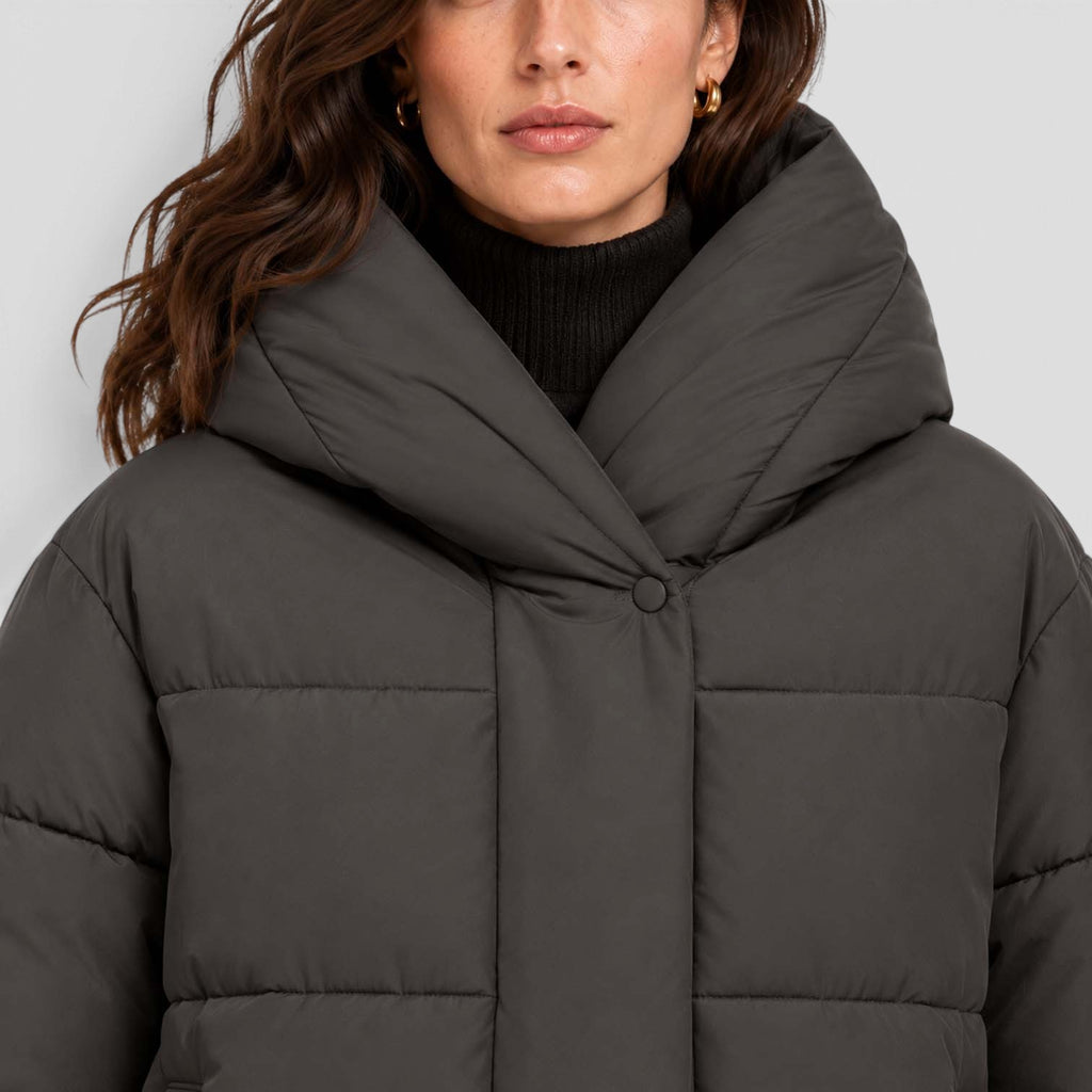 Monvaline | Women's Hooded Puffer Jacket Short Padded Winter Coat