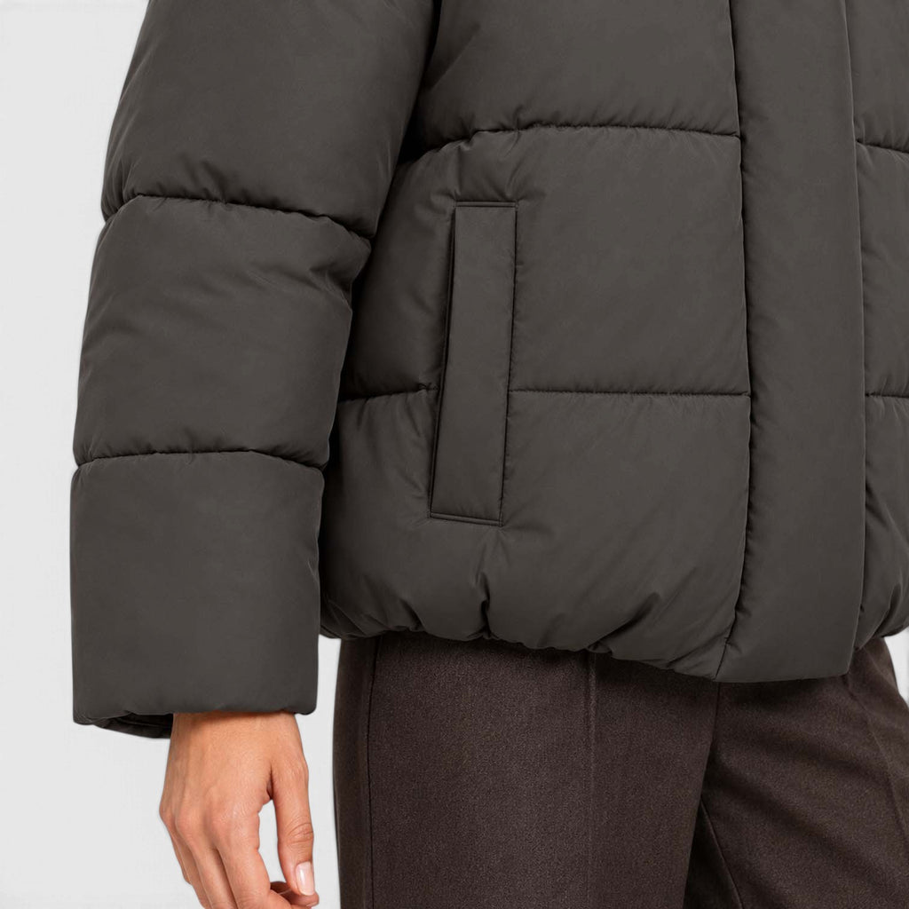 Monvaline | Women's Hooded Puffer Jacket Short Padded Winter Coat