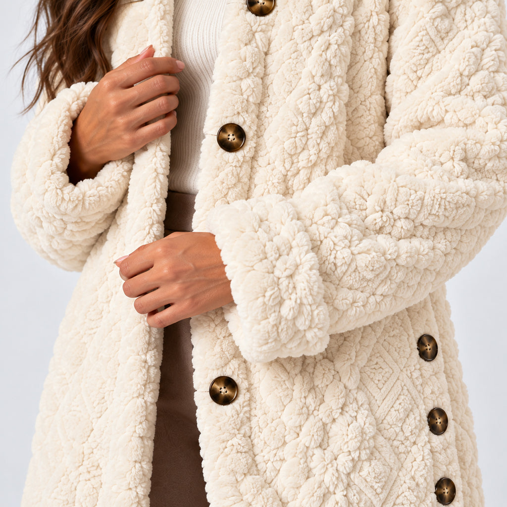 Monvaline | Women's Jacquard Knit Hooded Cardigan – Longline
