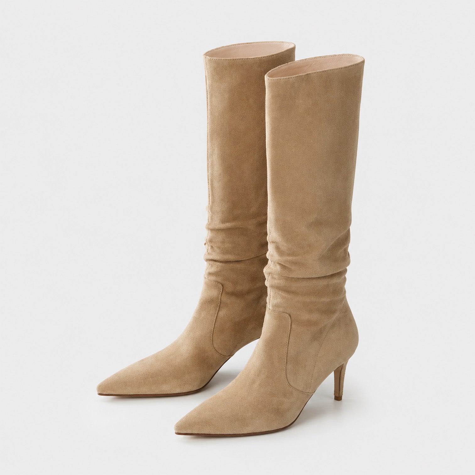 Monvaline | Women's Knee High Classic Suede Boots with Stiletto Heel