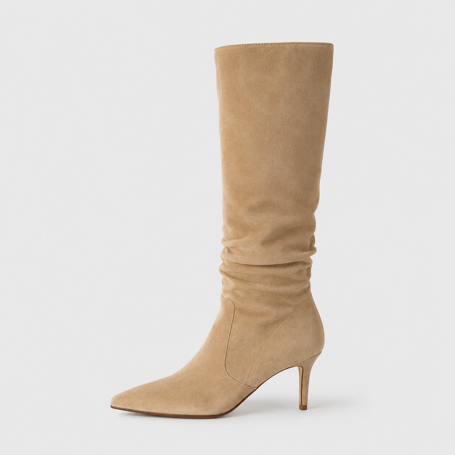 Monvaline | Women's Knee High Classic Suede Boots with Stiletto Heel