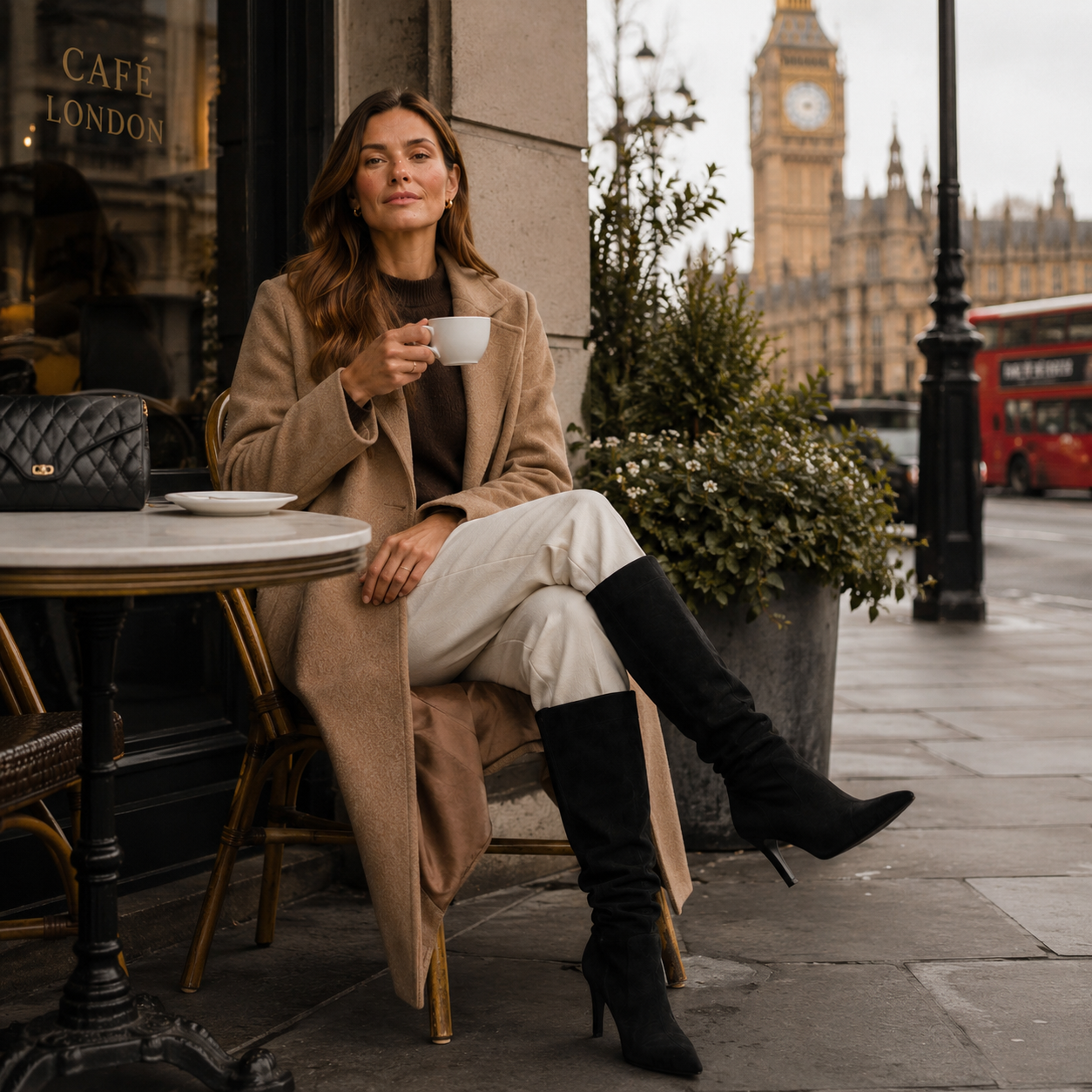 Monvaline | Women's Knee High Classic Suede Boots with Stiletto Heel