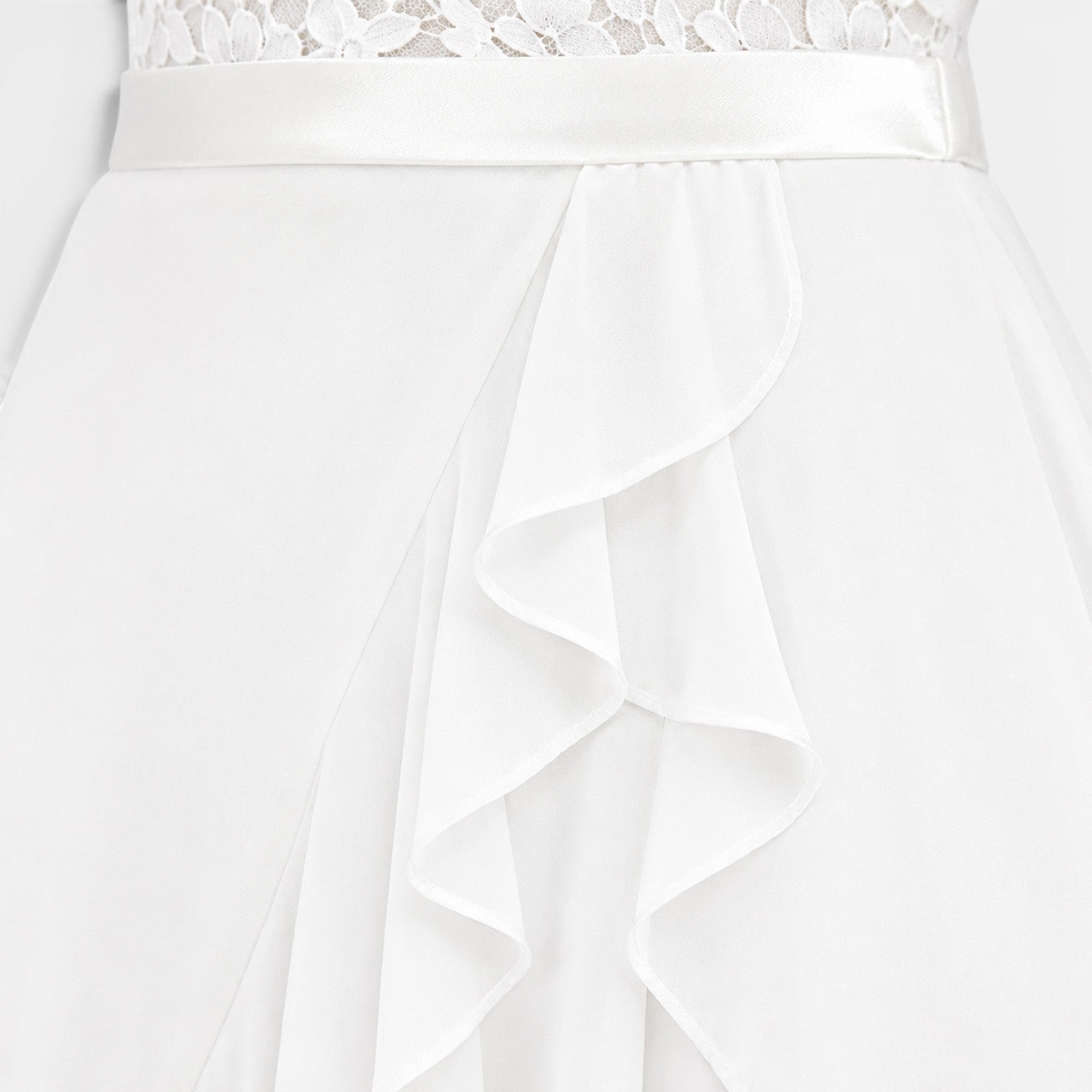 Monvaline | Women's Lace Midi Dress V-Neck Elegant A-Line High Waist Dress