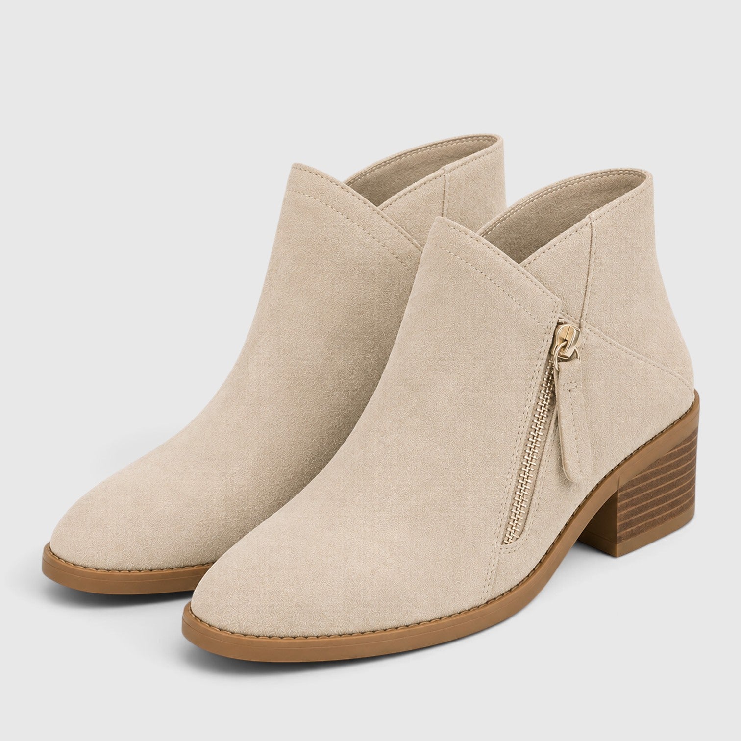 Monvaline | Women's Lightweight Ankle Boots with Side Zipper for Everyday Wear