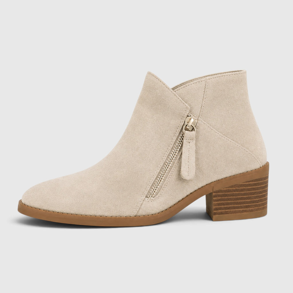 Monvaline | Women's Lightweight Ankle Boots with Side Zipper for Everyday Wear