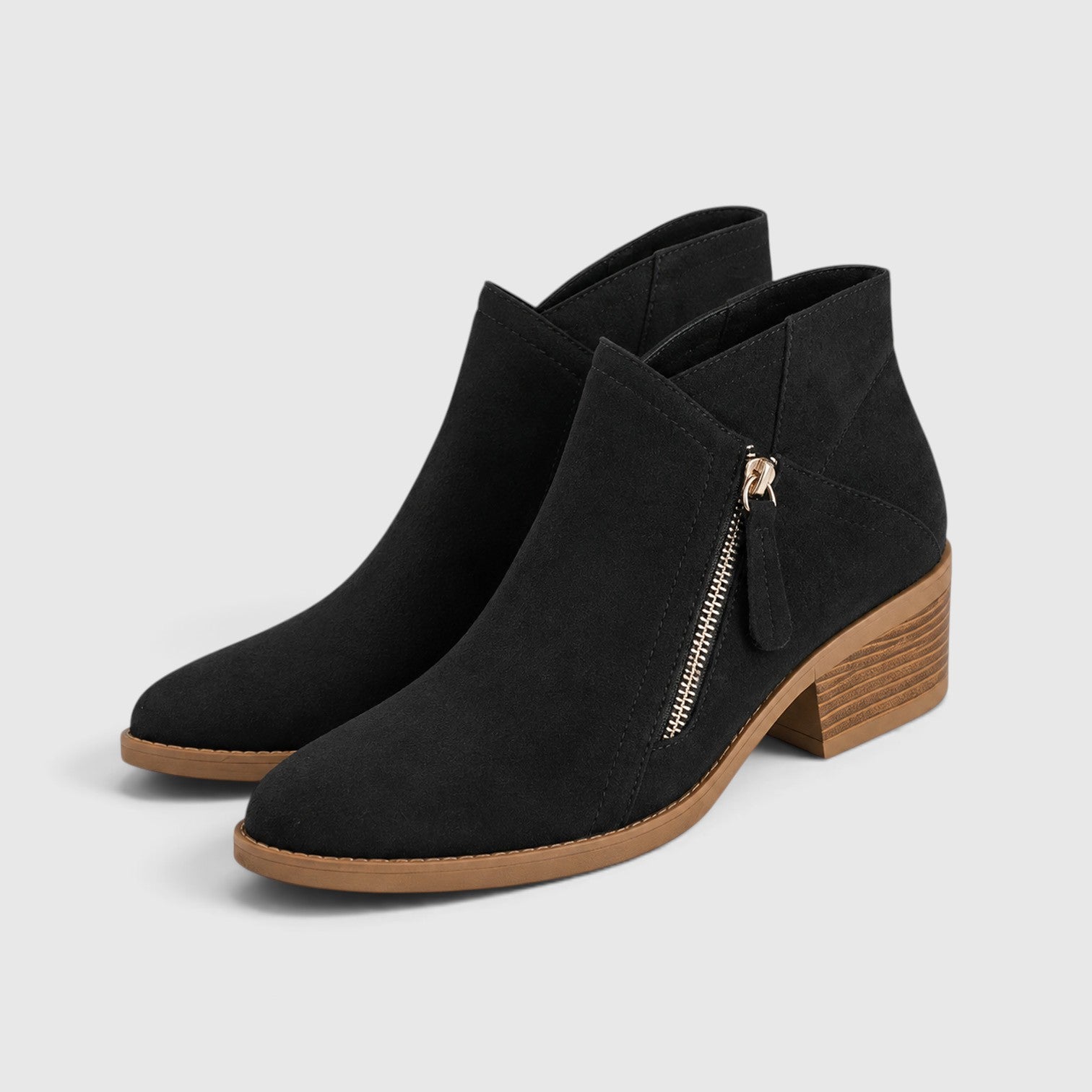 Monvaline | Women's Lightweight Ankle Boots with Side Zipper for Everyday Wear