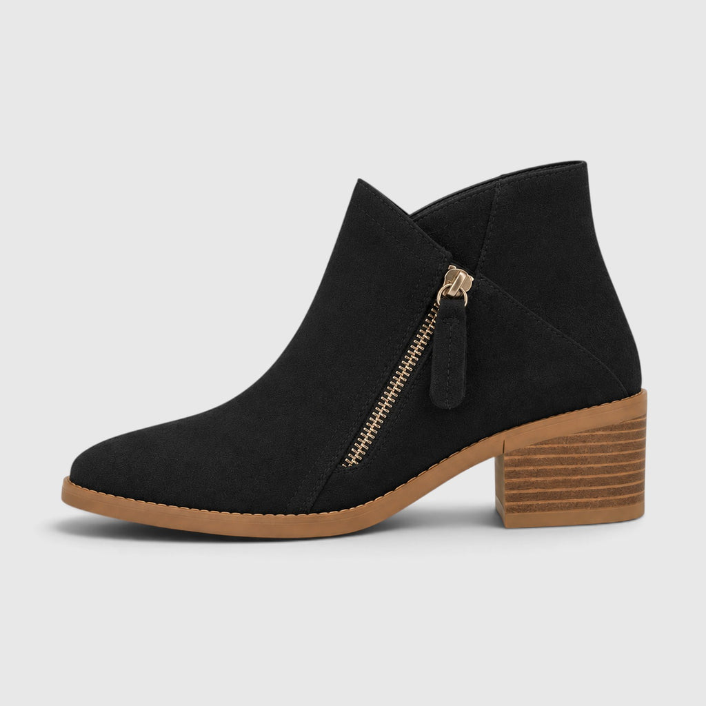 Monvaline | Women's Lightweight Ankle Boots with Side Zipper for Everyday Wear