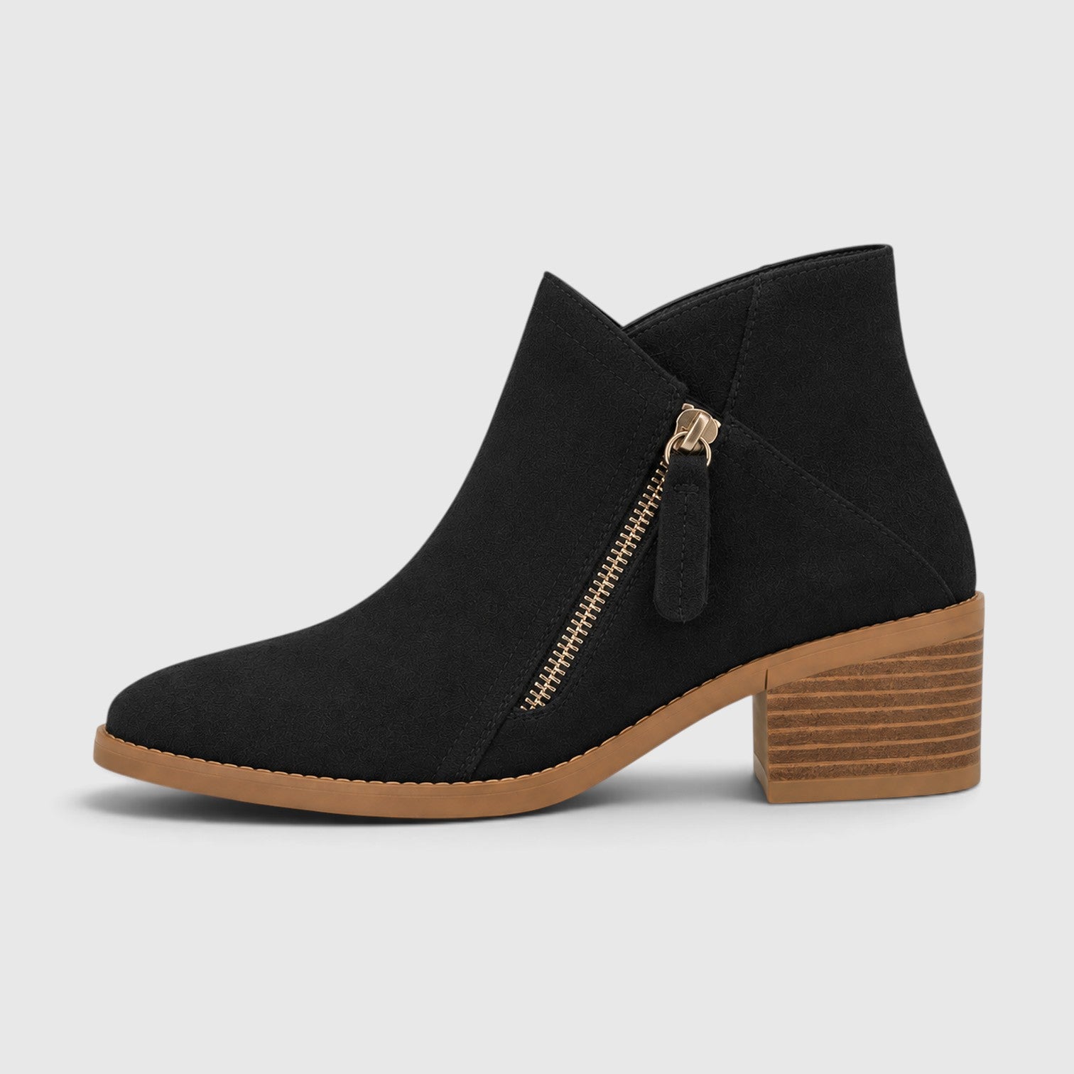 Monvaline | Women's Lightweight Ankle Boots with Side Zipper for Everyday Wear