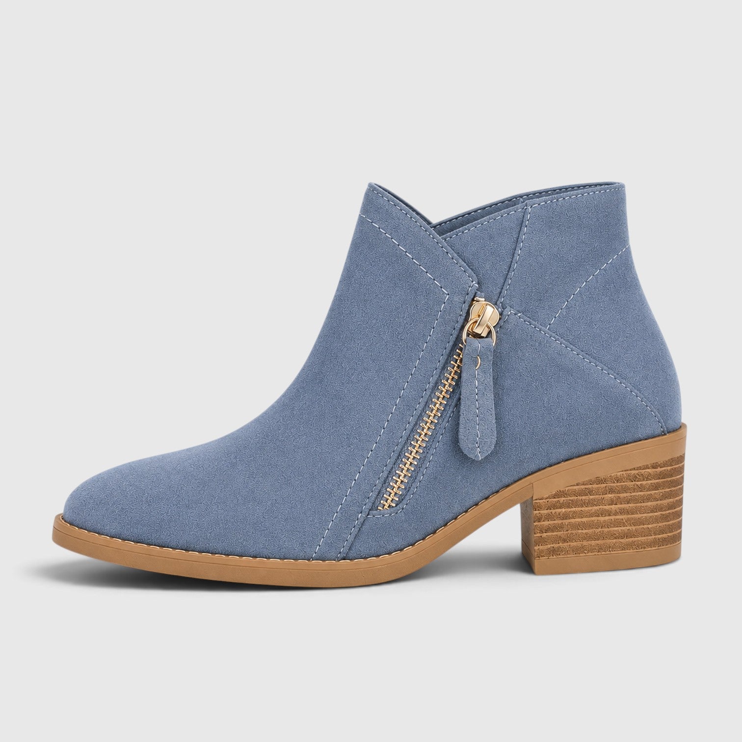 Monvaline | Women's Lightweight Ankle Boots with Side Zipper for Everyday Wear