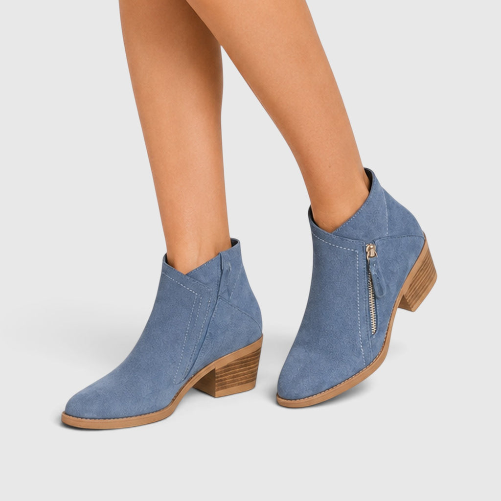 Monvaline | Women's Lightweight Ankle Boots with Side Zipper for Everyday Wear