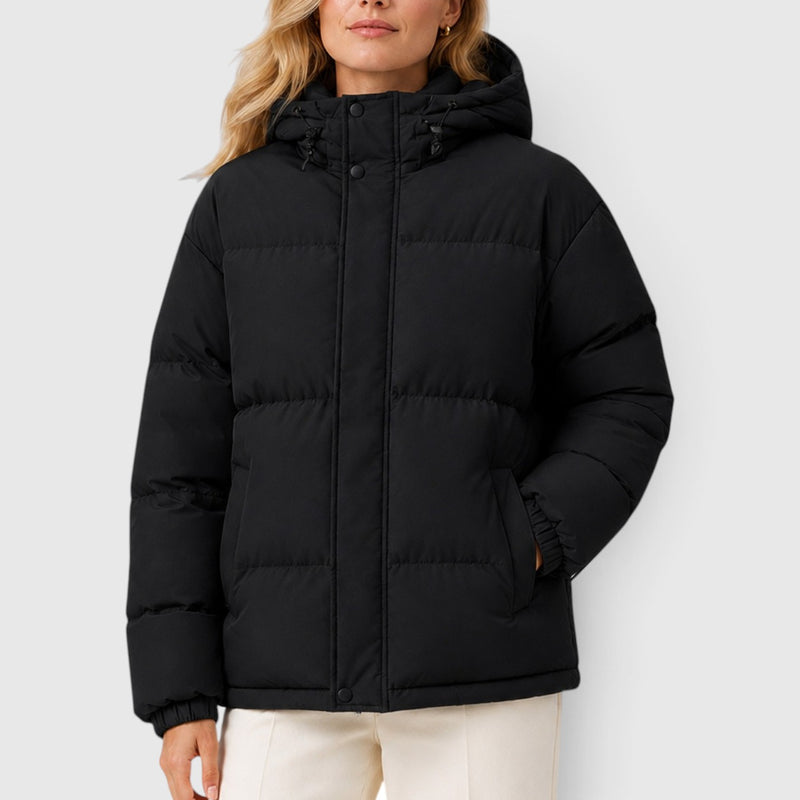 Monvaline | Women's Lightweight Hooded Puffer Jacket – Warm Casual Outerwear