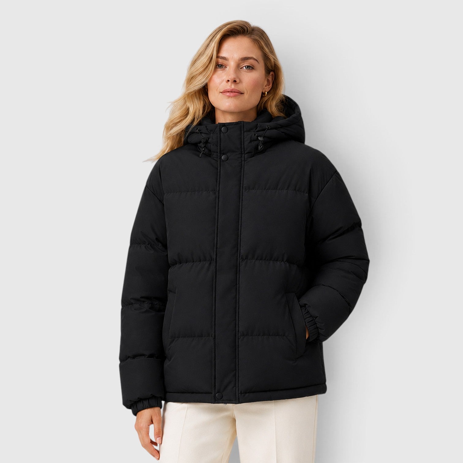 Monvaline | Women's Lightweight Hooded Puffer Jacket – Warm Casual Outerwear