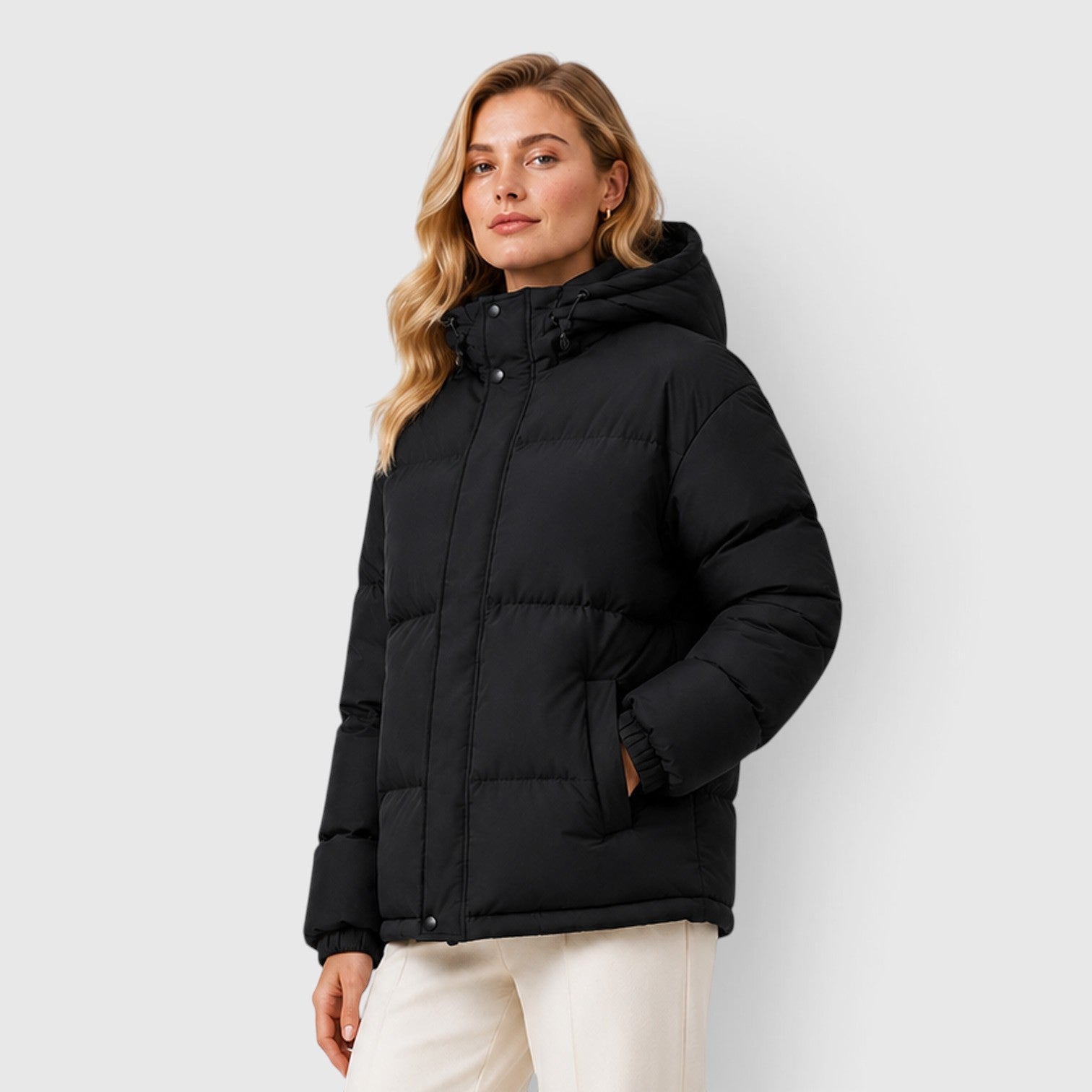 Monvaline | Women's Lightweight Hooded Puffer Jacket – Warm Casual Outerwear