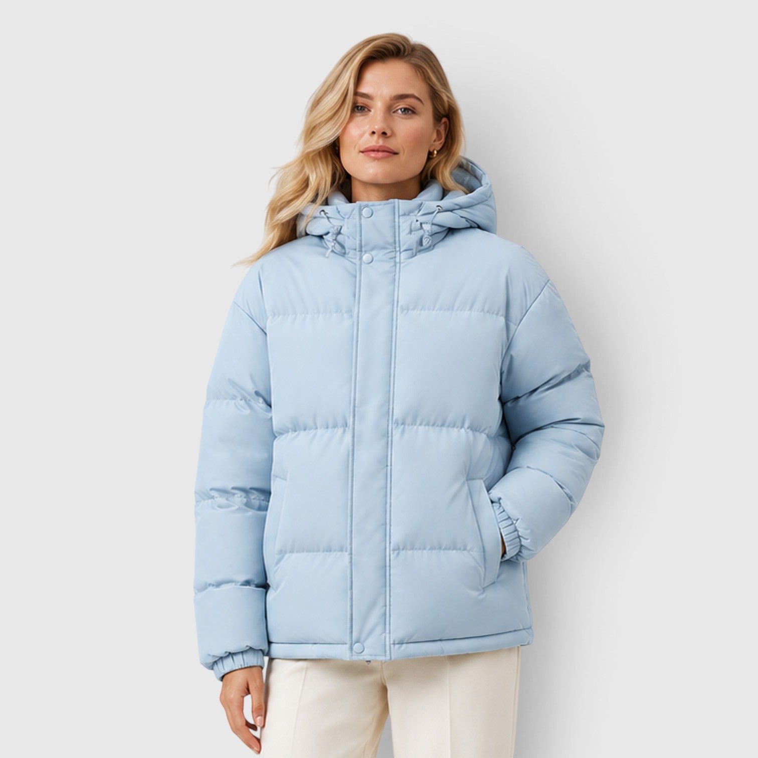 Monvaline | Women's Lightweight Hooded Puffer Jacket – Warm Casual Outerwear