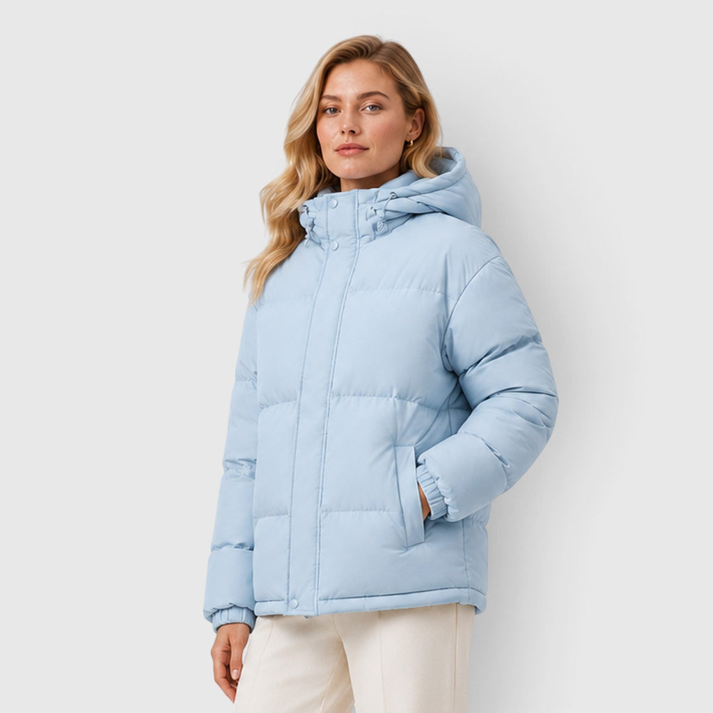 Monvaline | Women's Lightweight Hooded Puffer Jacket – Warm Casual Outerwear