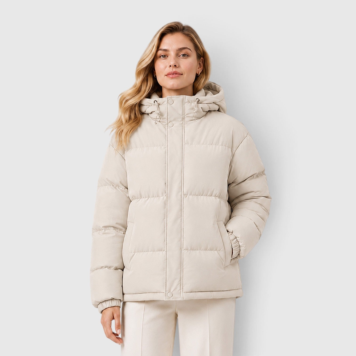 Monvaline | Women's Lightweight Hooded Puffer Jacket – Warm Casual Outerwear