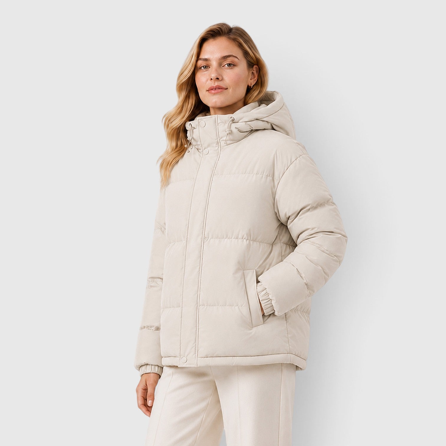 Monvaline | Women's Lightweight Hooded Puffer Jacket – Warm Casual Outerwear