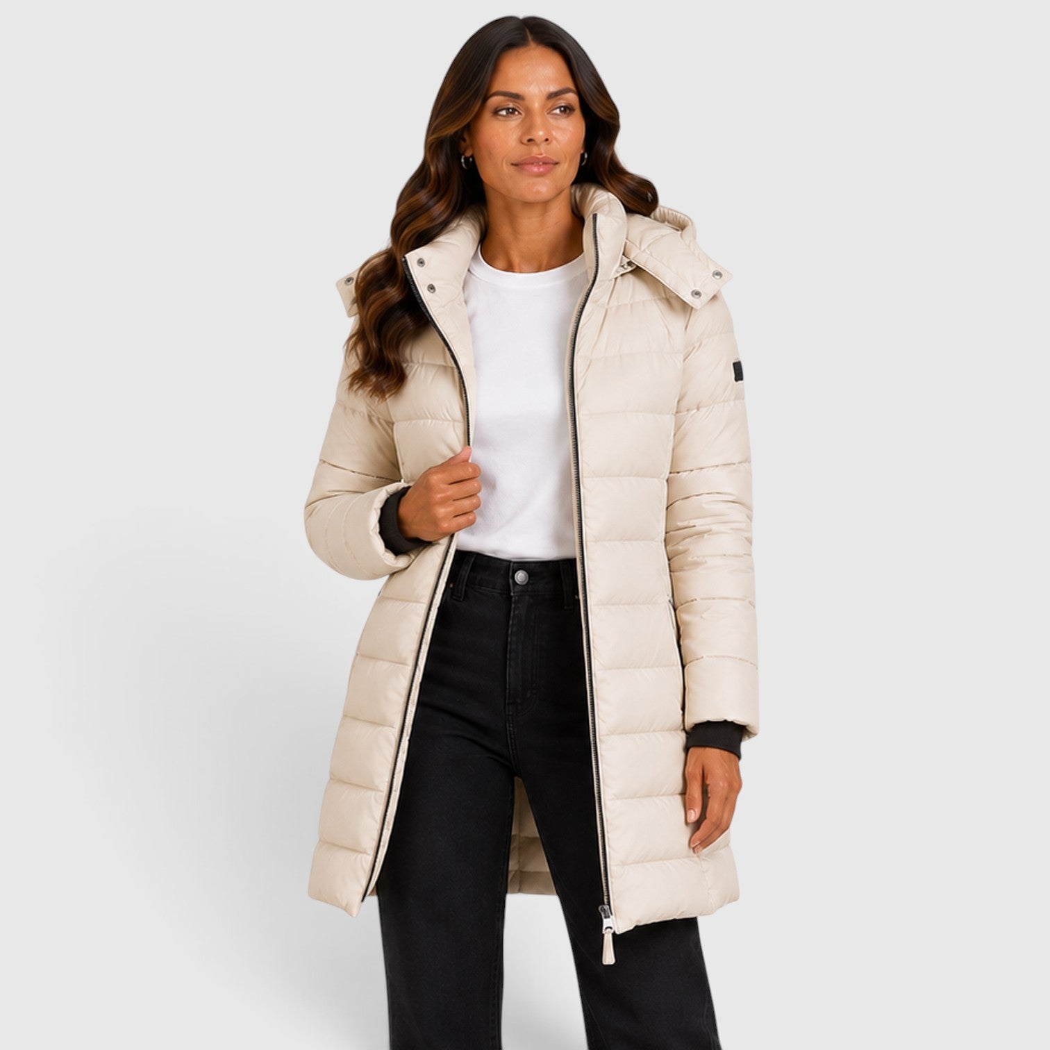 Monvaline | Women's Lightweight Insulated Hooded Puffer Jacket - Stylish Winter Coat