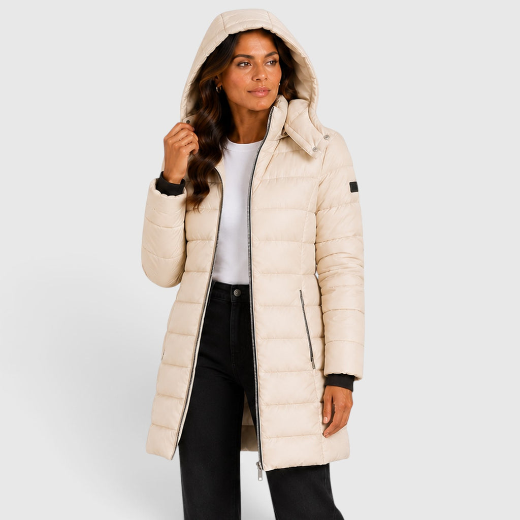 Monvaline | Women's Lightweight Insulated Hooded Puffer Jacket - Stylish Winter Coat