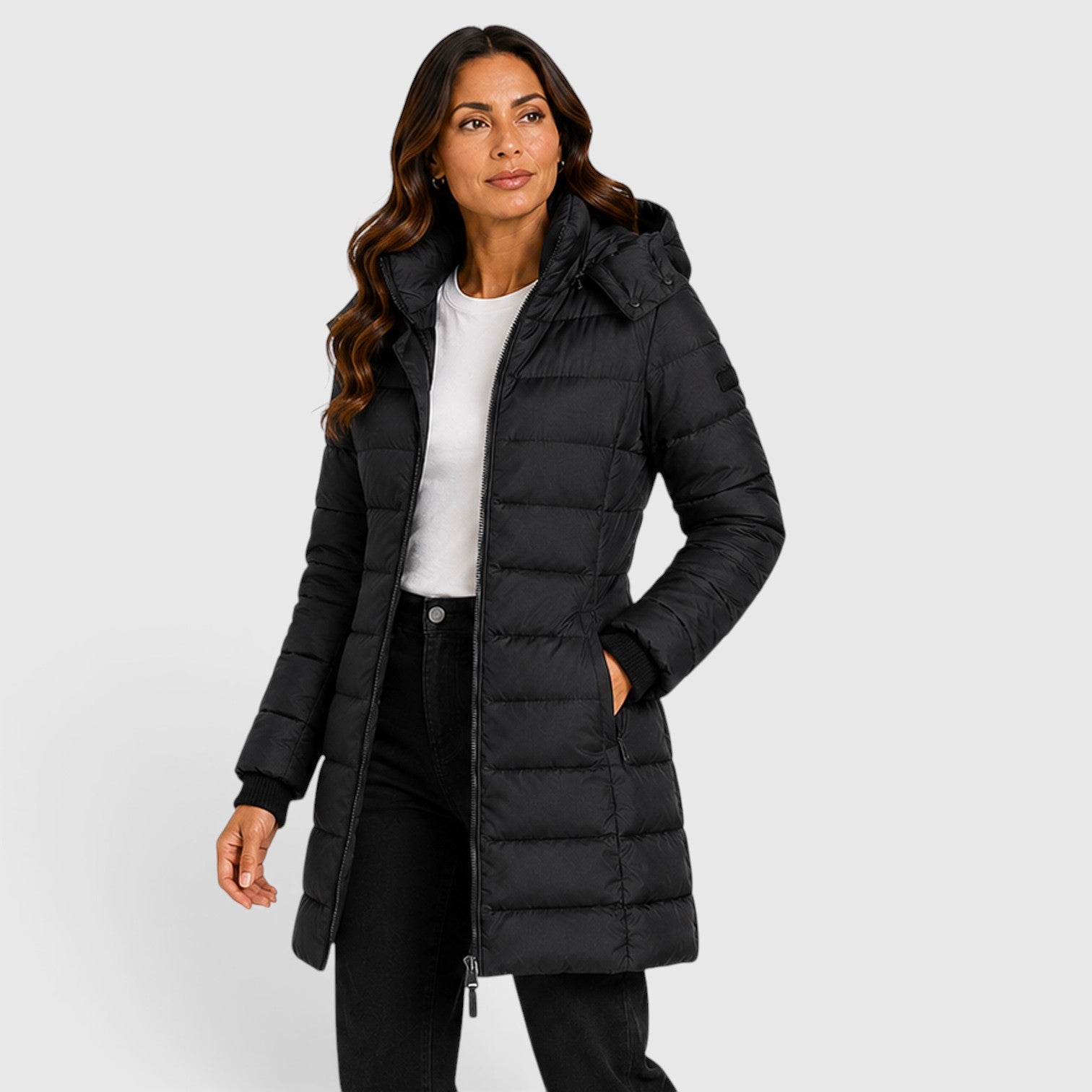 Monvaline | Women's Lightweight Insulated Hooded Puffer Jacket - Stylish Winter Coat
