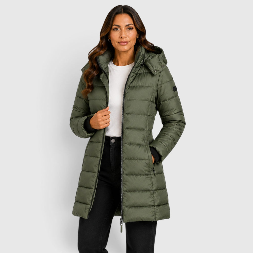 Monvaline | Women's Lightweight Insulated Hooded Puffer Jacket - Stylish Winter Coat