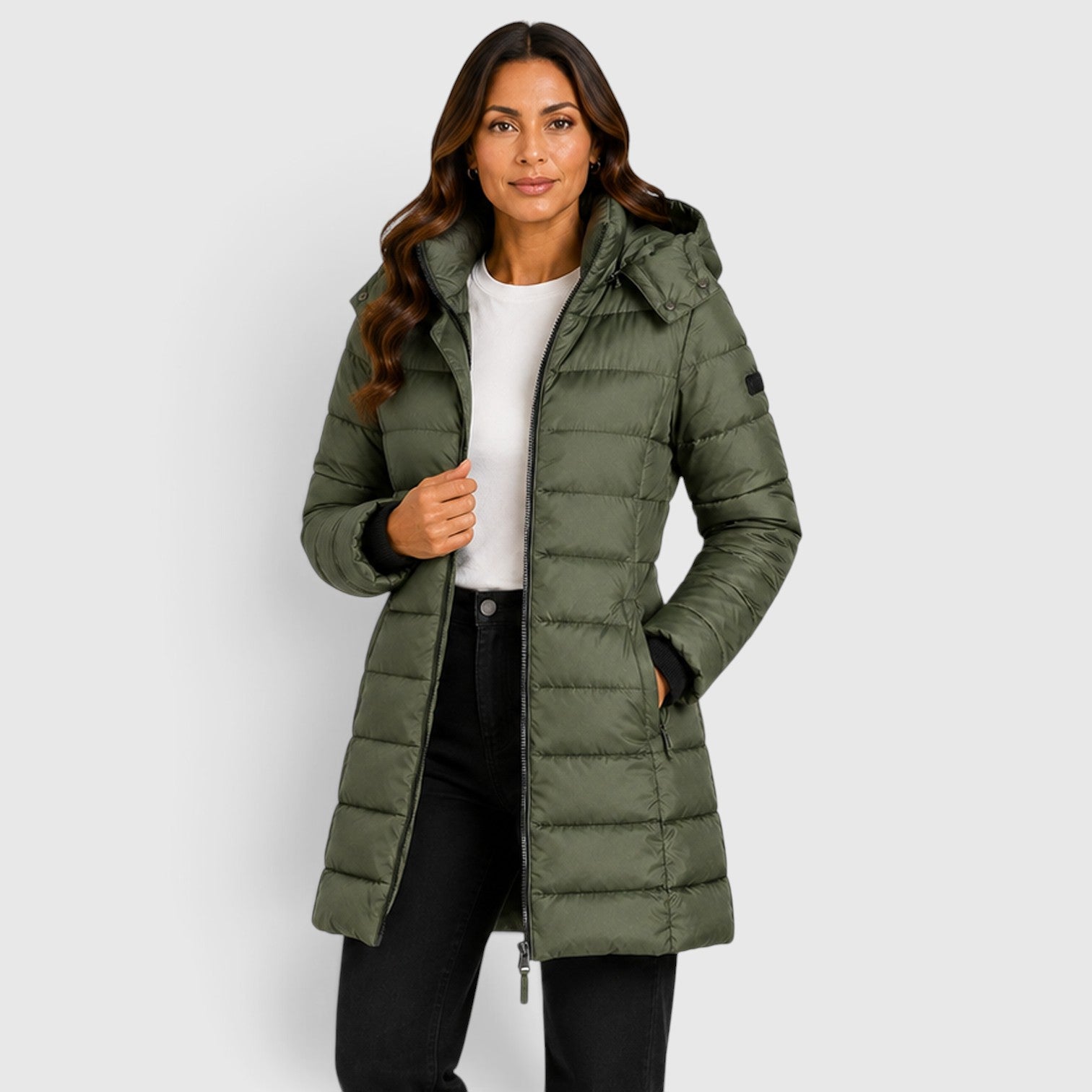 Monvaline | Women's Lightweight Insulated Hooded Puffer Jacket - Stylish Winter Coat