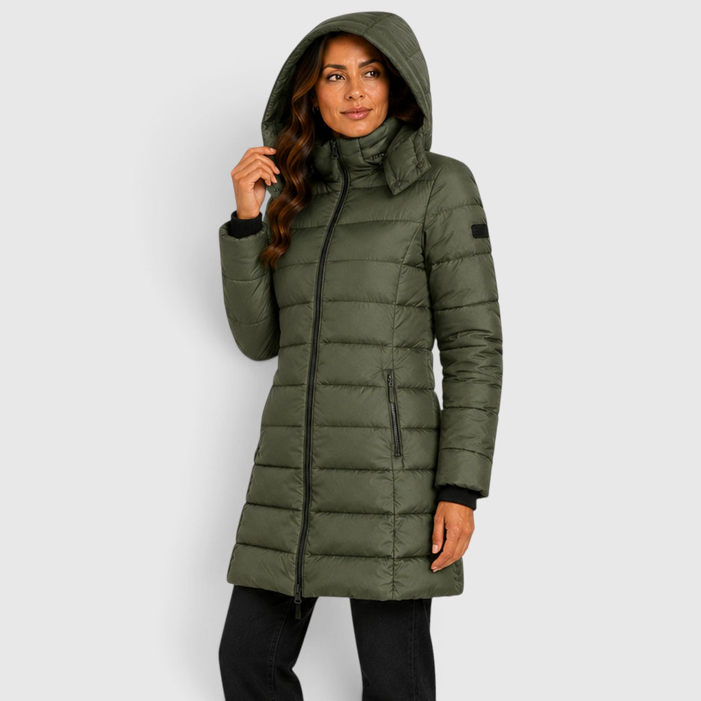 Monvaline | Women's Lightweight Insulated Hooded Puffer Jacket - Stylish Winter Coat