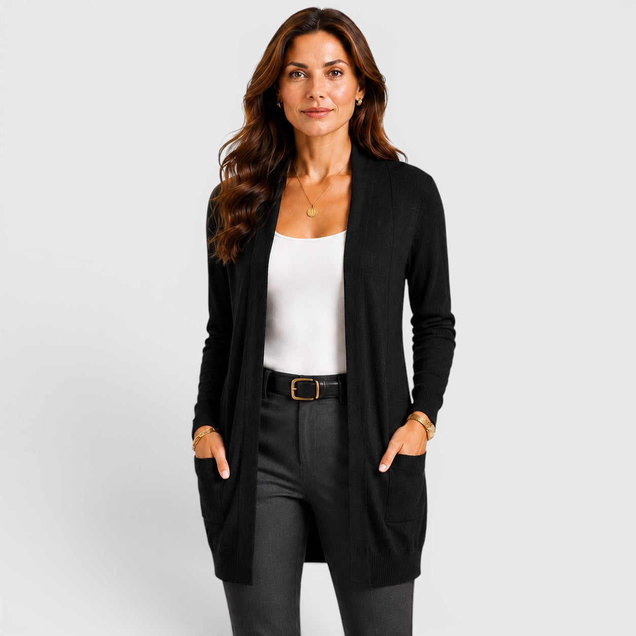 Monvaline | Women's Lightweight Open Front Knit Cardigan