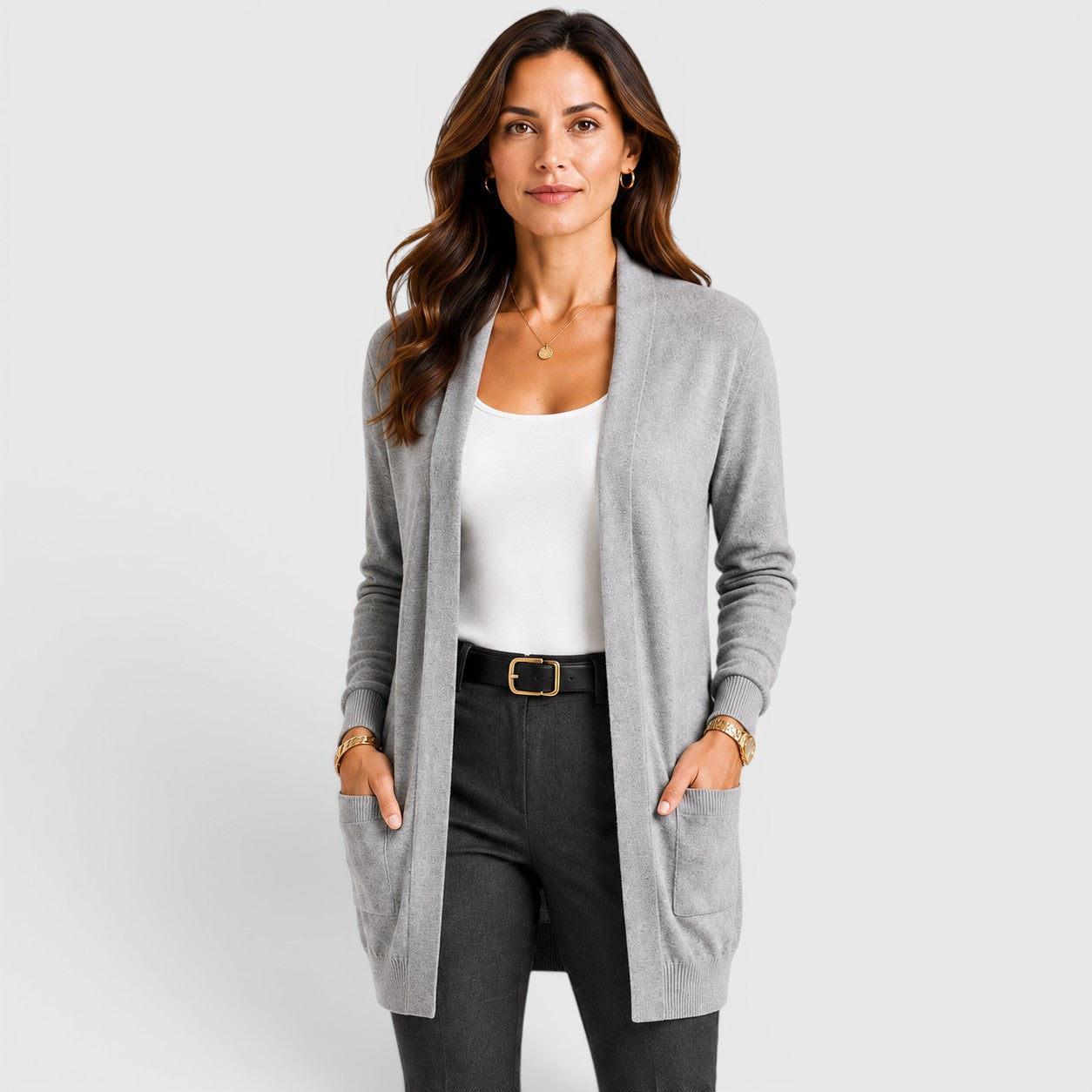 Monvaline | Women's Lightweight Open Front Knit Cardigan