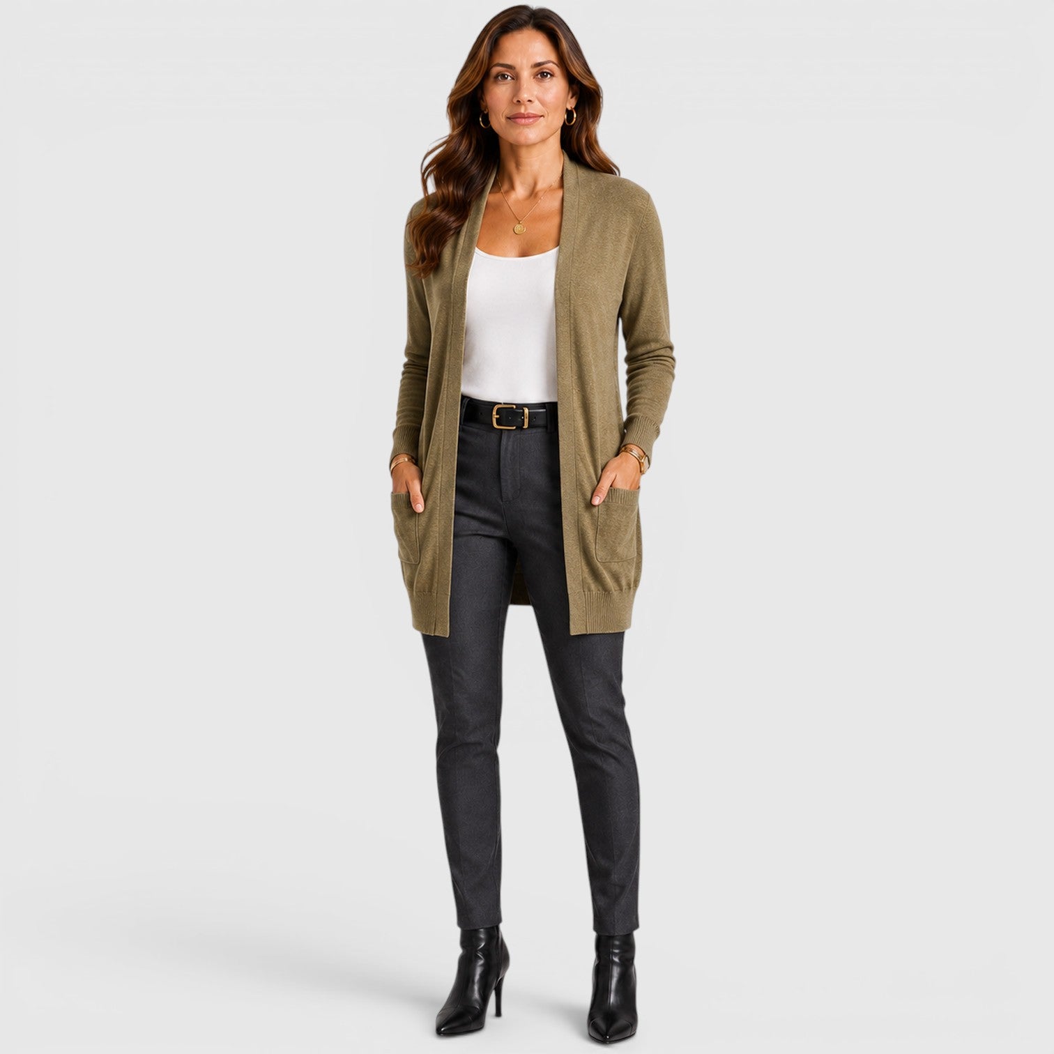 Monvaline | Women's Lightweight Open Front Knit Cardigan