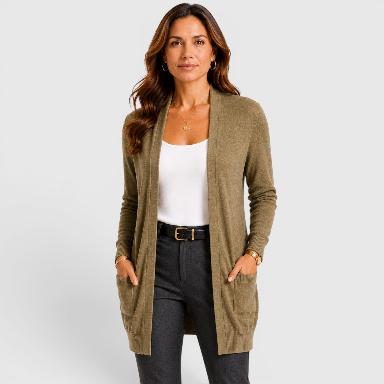 Monvaline | Women's Lightweight Open Front Knit Cardigan