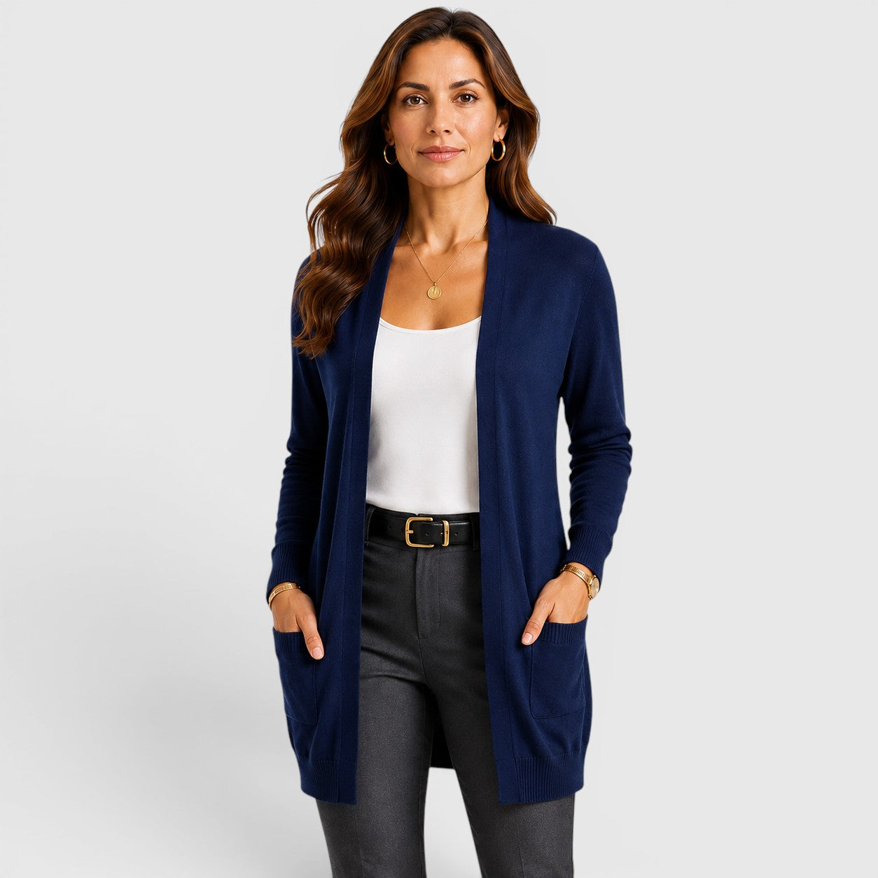 Monvaline | Women's Lightweight Open Front Knit Cardigan