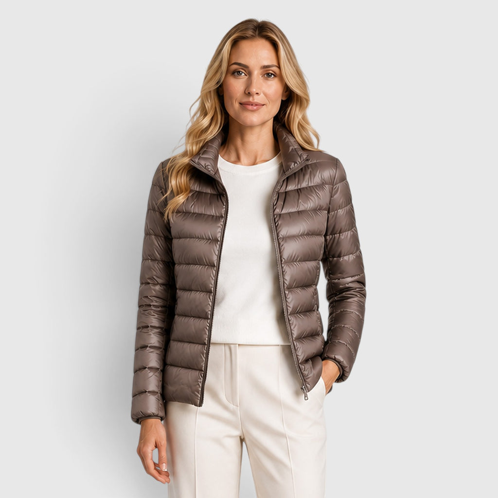Monvaline | Women's Lightweight Quilted Puffer Jacket – Slim Fit Zip-Up