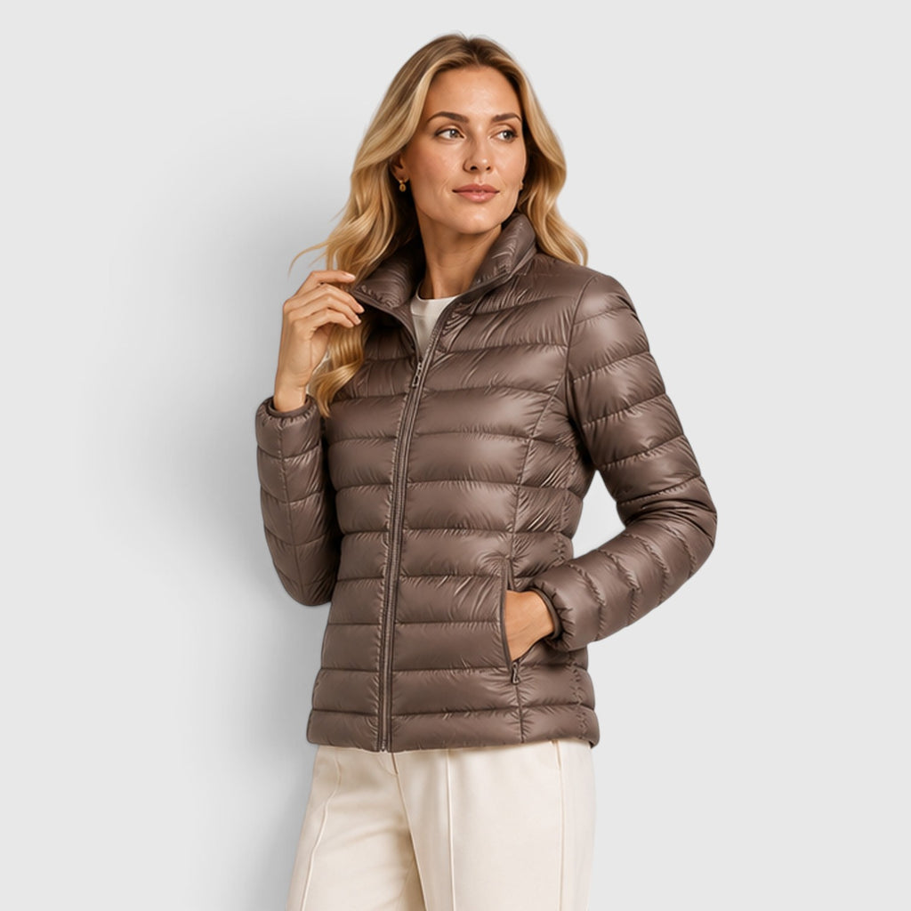Monvaline | Women's Lightweight Quilted Puffer Jacket – Slim Fit Zip-Up