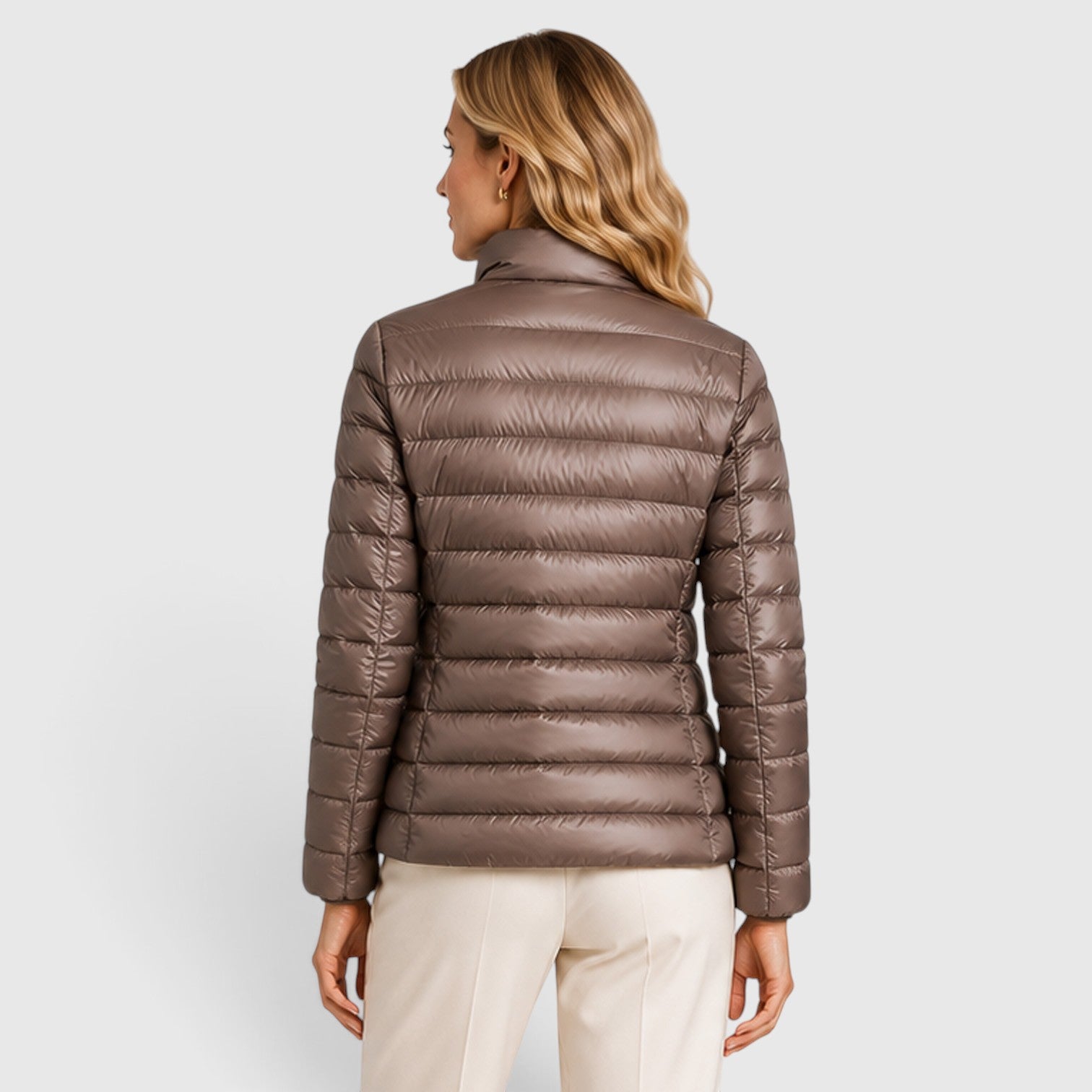 Monvaline | Women's Lightweight Quilted Puffer Jacket – Slim Fit Zip-Up