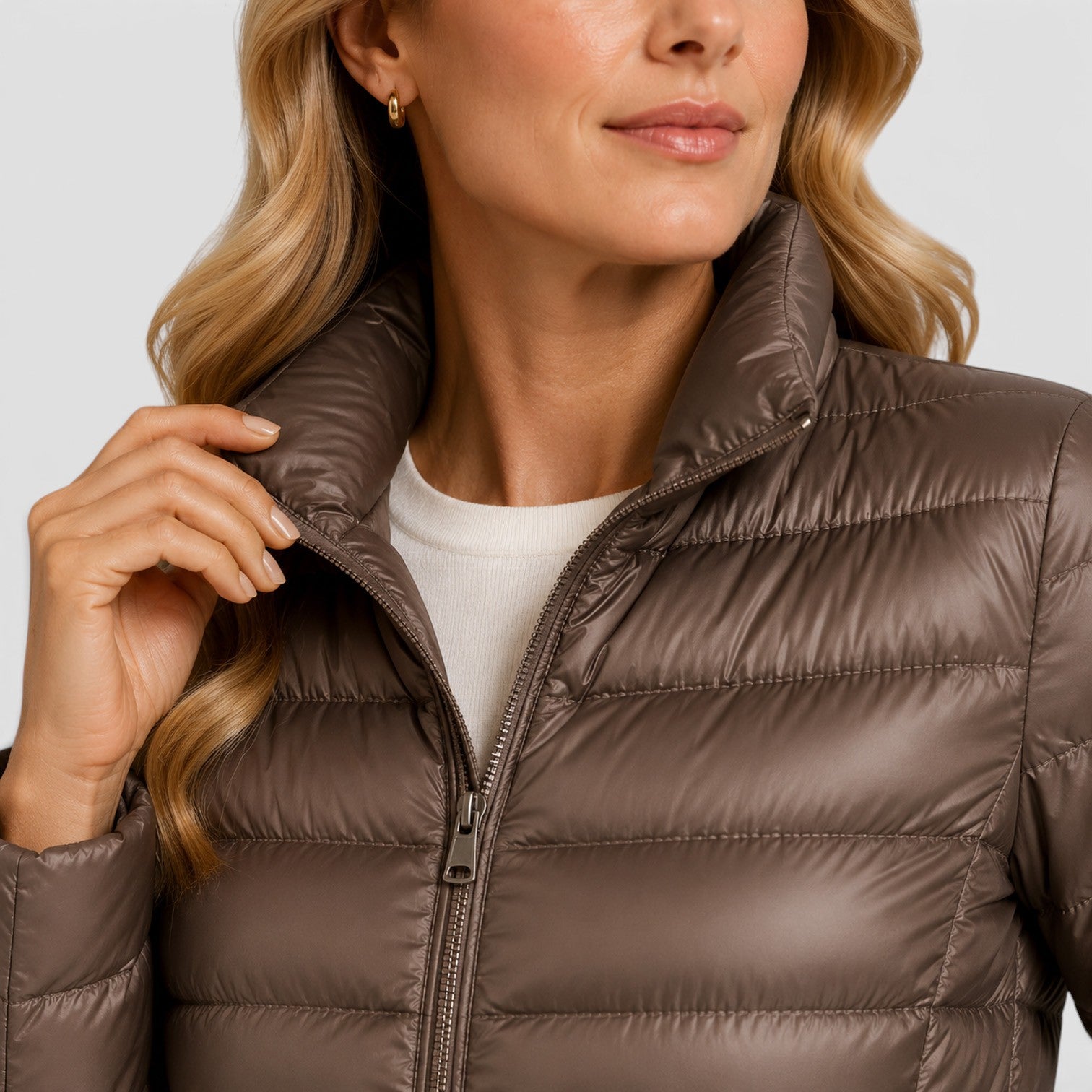 Monvaline | Women's Lightweight Quilted Puffer Jacket – Slim Fit Zip-Up