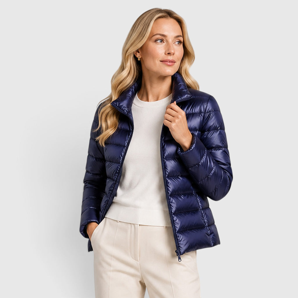 Monvaline | Women's Lightweight Quilted Puffer Jacket – Slim Fit Zip-Up