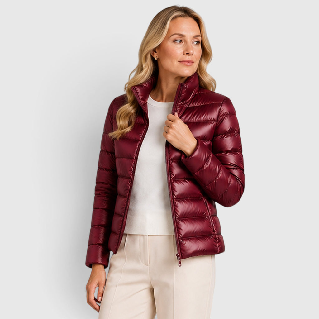 Monvaline | Women's Lightweight Quilted Puffer Jacket – Slim Fit Zip-Up