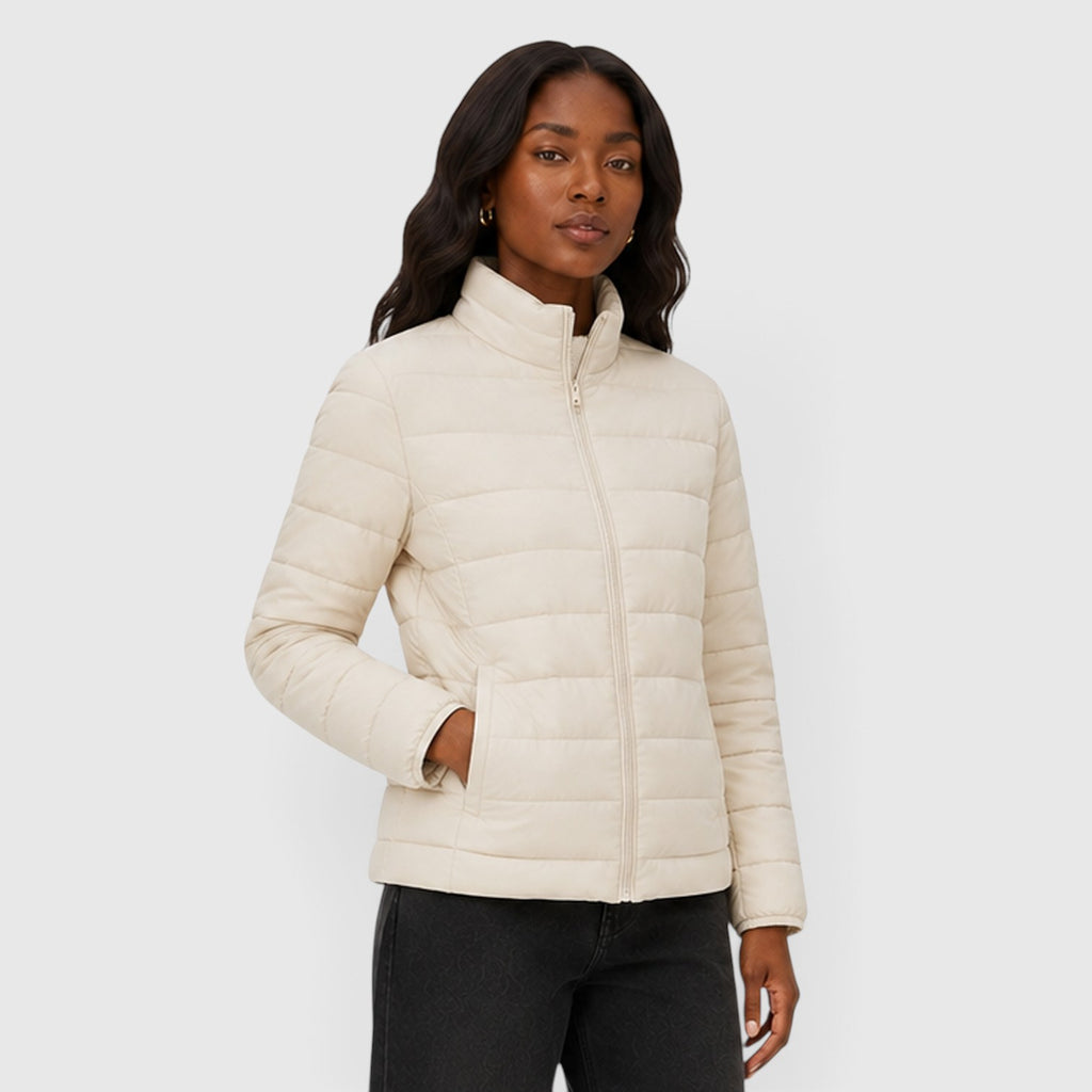 Monvaline | Women's Lightweight Quilted Puffer Jacket - Stylish Slim Fit Winter Outerwear
