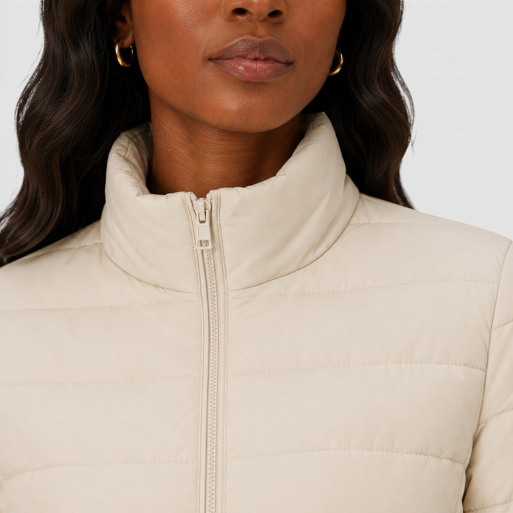 Monvaline | Women's Lightweight Quilted Puffer Jacket - Stylish Slim Fit Winter Outerwear