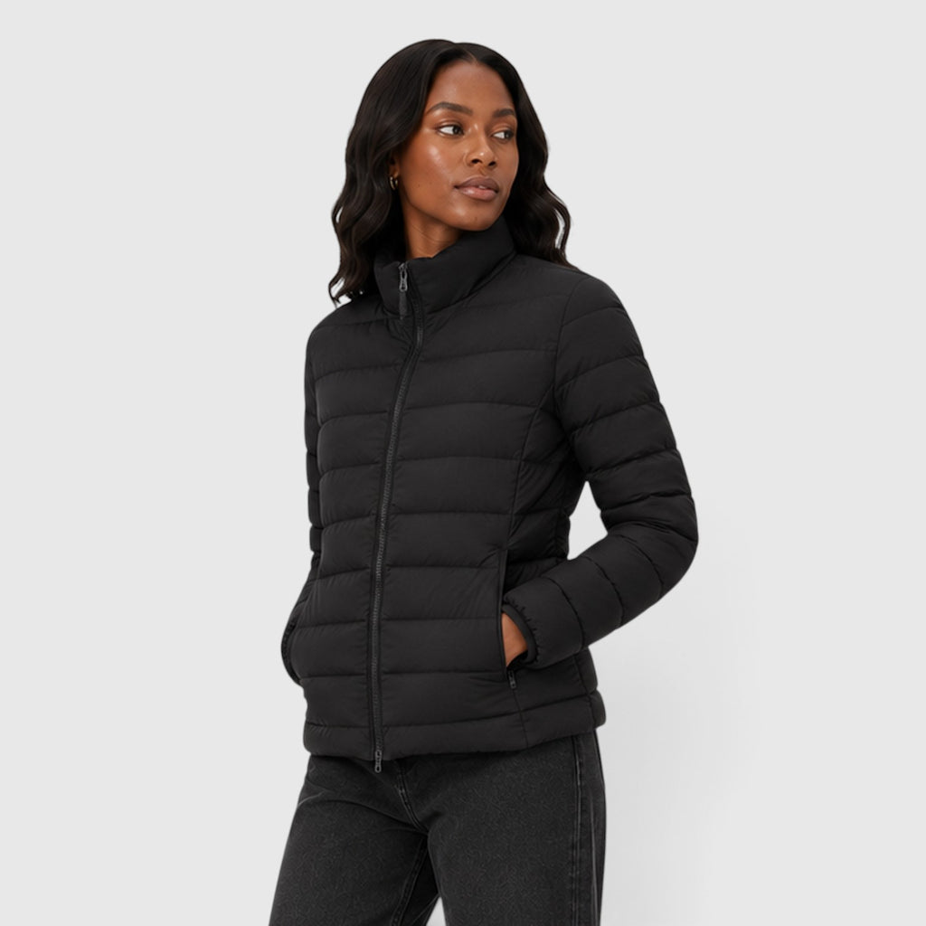 Monvaline | Women's Lightweight Quilted Puffer Jacket - Stylish Slim Fit Winter Outerwear
