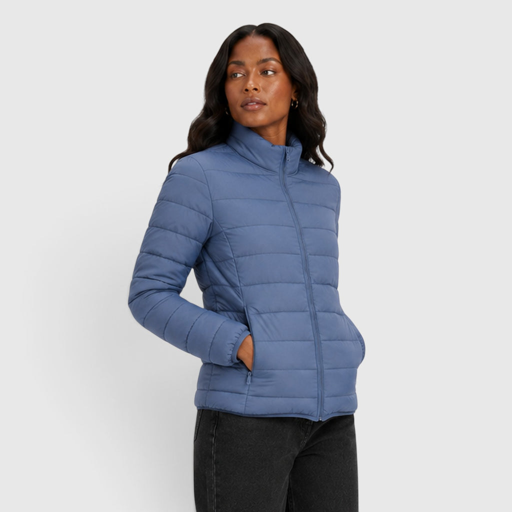 Monvaline | Women's Lightweight Quilted Puffer Jacket - Stylish Slim Fit Winter Outerwear