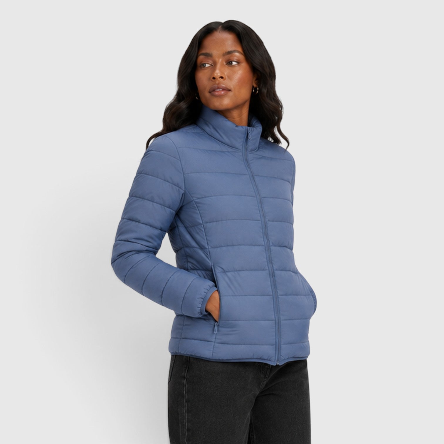 Monvaline | Women's Lightweight Quilted Puffer Jacket - Stylish Slim Fit Winter Outerwear