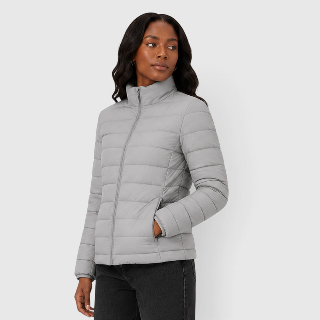 Monvaline | Women's Lightweight Quilted Puffer Jacket - Stylish Slim Fit Winter Outerwear