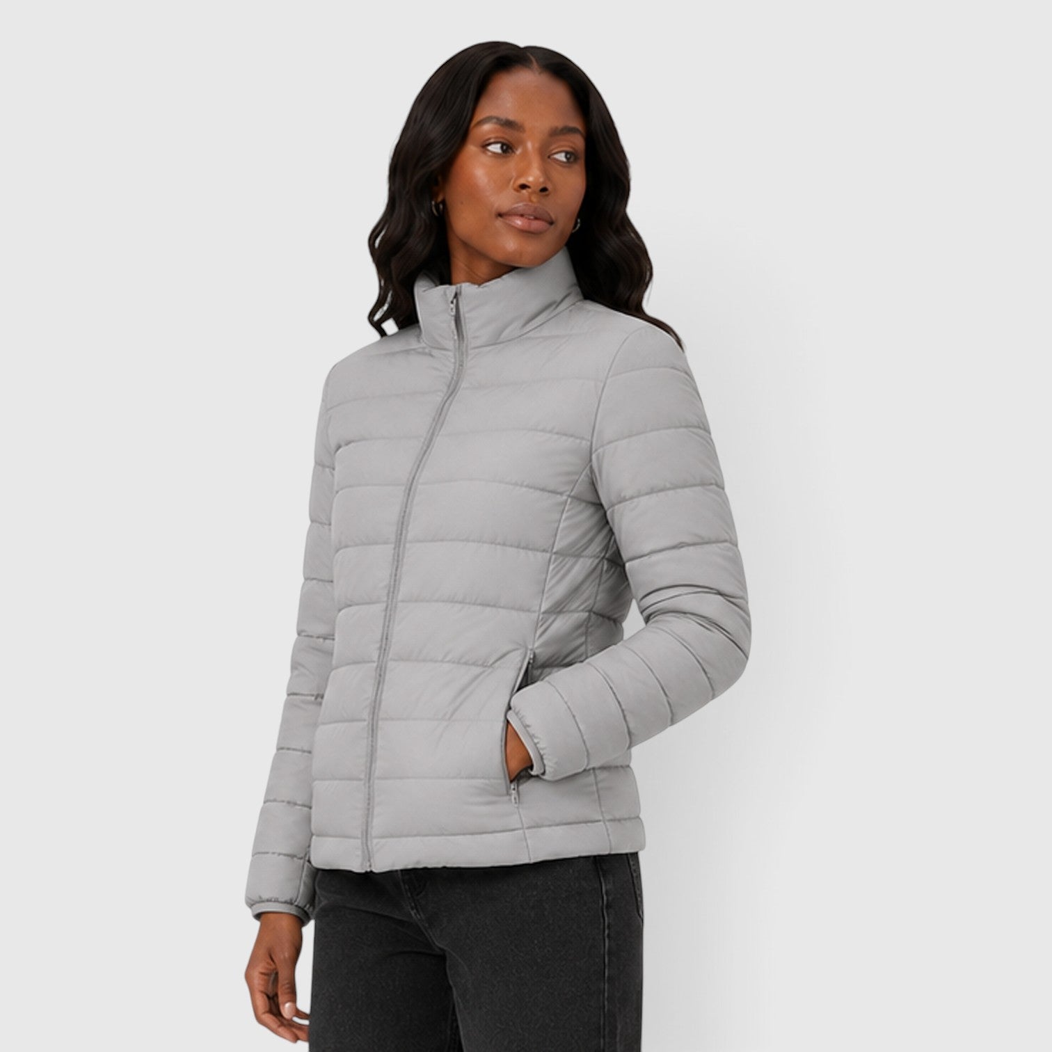 Monvaline | Women's Lightweight Quilted Puffer Jacket - Stylish Slim Fit Winter Outerwear
