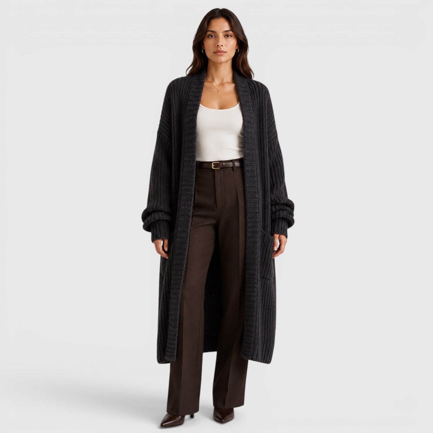 Monvaline | Women's Lightweight Warm Loose Knitted Coat for Daily Wear